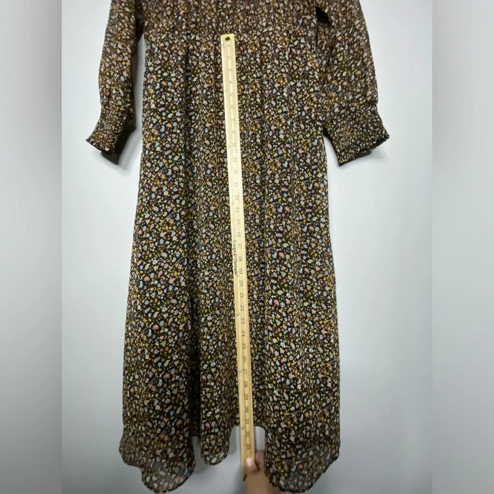 Madewell Resourced Georgette Smocked Neck Midi Dress in Folktale Paisley medium - Picture 4 of 12